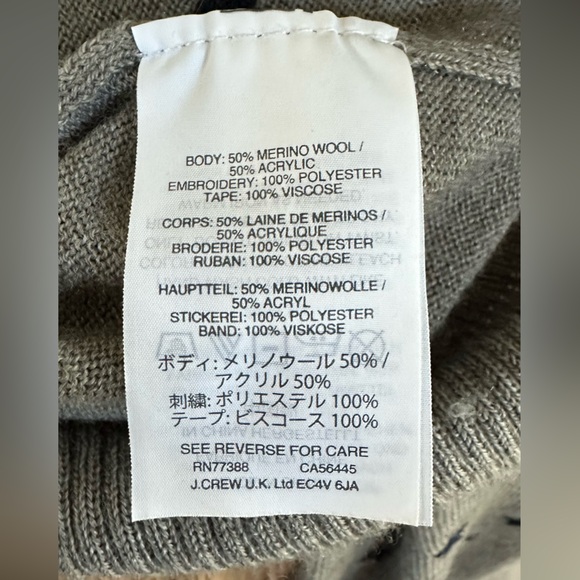 J.Crew Harlow Gray & Navy Star Print Wool Blend Lightweight
Cardigan Size XS - Picture 7 of 7